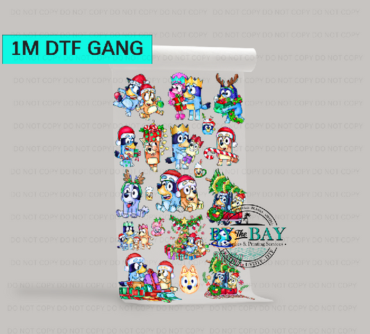 Bluedog Christmas 1 Pre-designed 1m DTF Gang Sheet