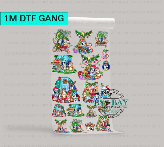 Bluedog Christmas 2 Pre-designed 1m DTF Gang Sheet