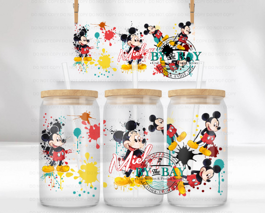 Mr Mouse Splatter  16oz UVDTF Wrap