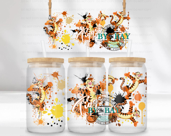 Tiger Splatter  16oz UVDTF Wrap