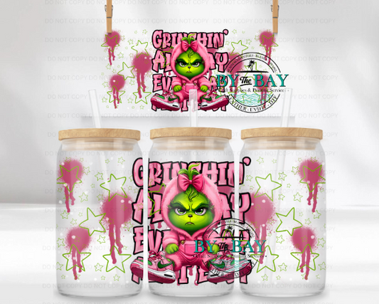 Grinchin Girl 16oz UVDTF Wrap
