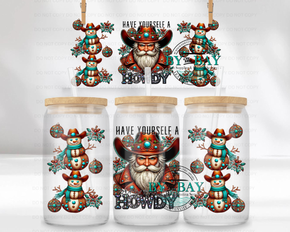 Have yourself a Howdy Xmas 16oz UVDTF Wrap