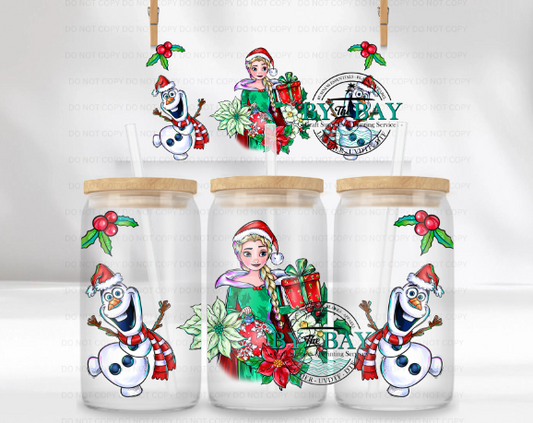 Princess E Xmas 16oz UVDTF Wrap