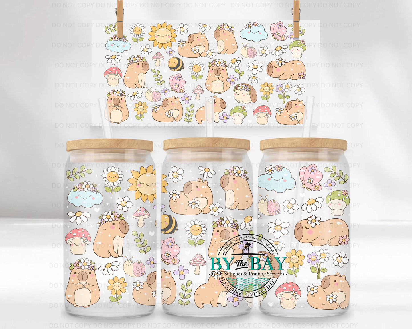Spring Capybara 16oz UVDTF Wrap