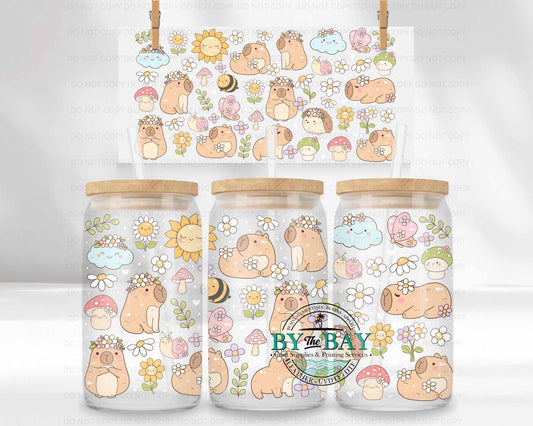 Spring Capybara 16oz UVDTF Wrap