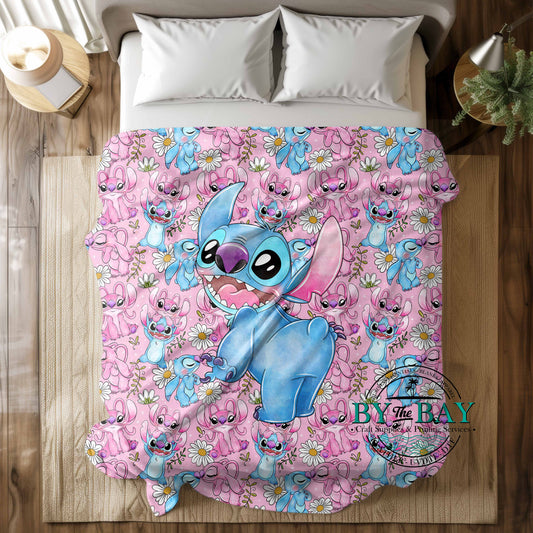 Cheeky Blue Alien Pink - Squish Blankets