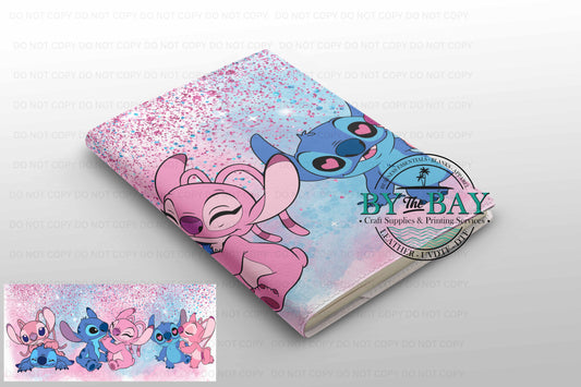 Blue & Pink Alien - Ready made notepad Cover (Notepad & Pocket options available)