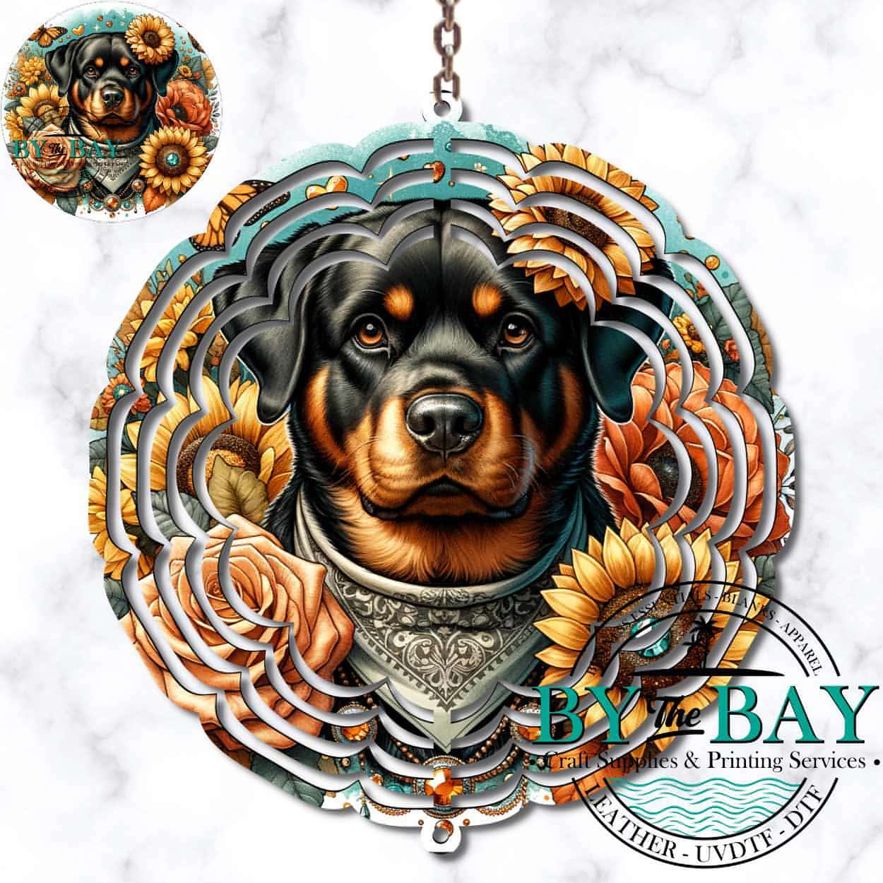 Sunflower Rotty Wind Spinner Sublimation Print