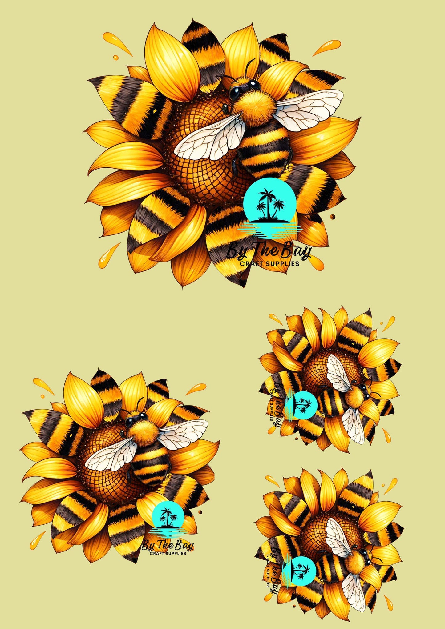 Honey Bee Sunflower Bag Panels (Various sizes)