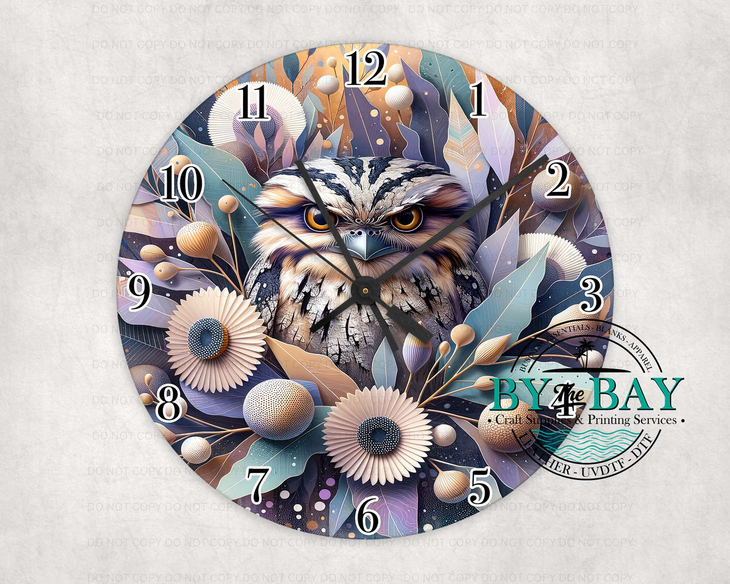 Tawny Frogmouth Owl Clock
