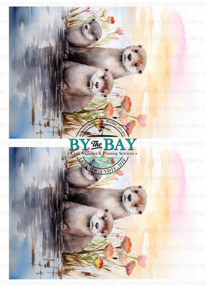 Trio of Otters Panel (Various Sizes)