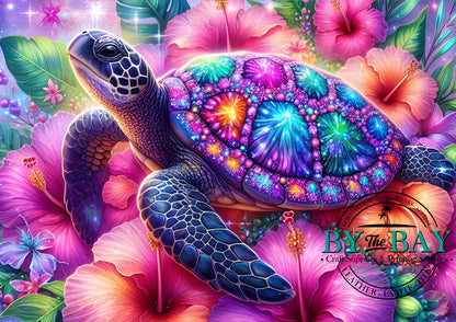 Turtle Hibiscus Bag Panel