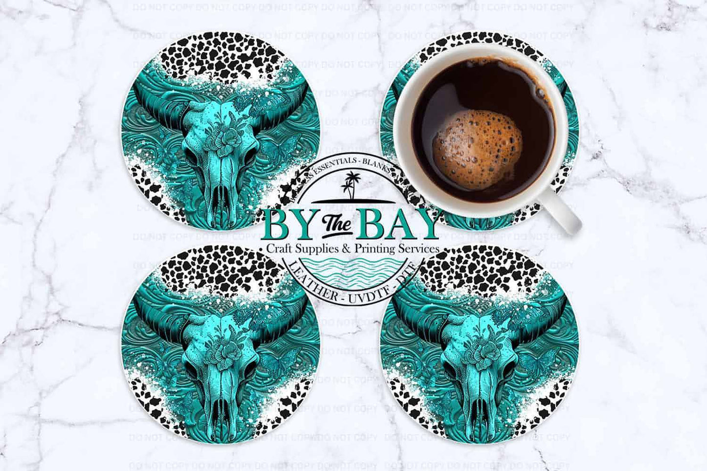 Teal Bull Skull
