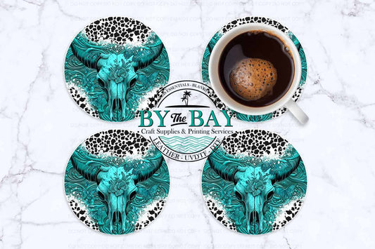 Teal Bull Skull