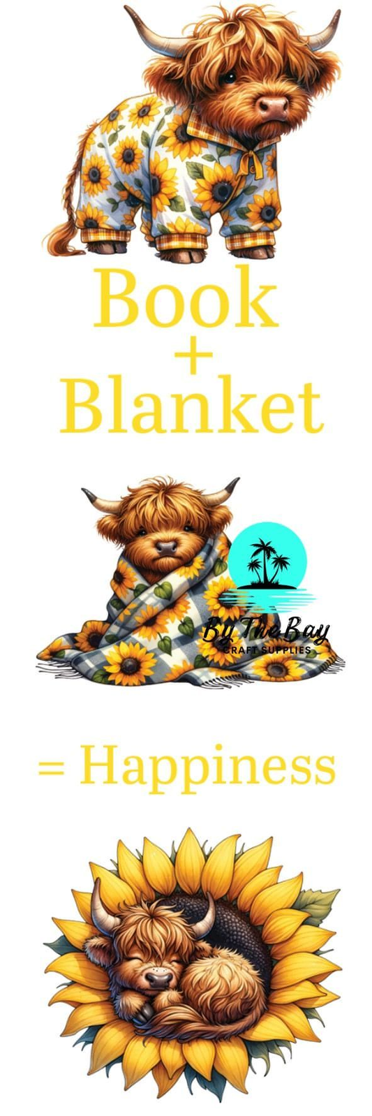 PJ Highland Cow Bookmark Decal
