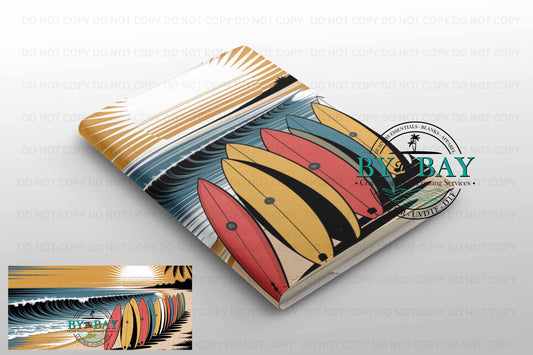 Vintage Surfboard - Ready made notepad Cover (Notepad & Pocket options available)
