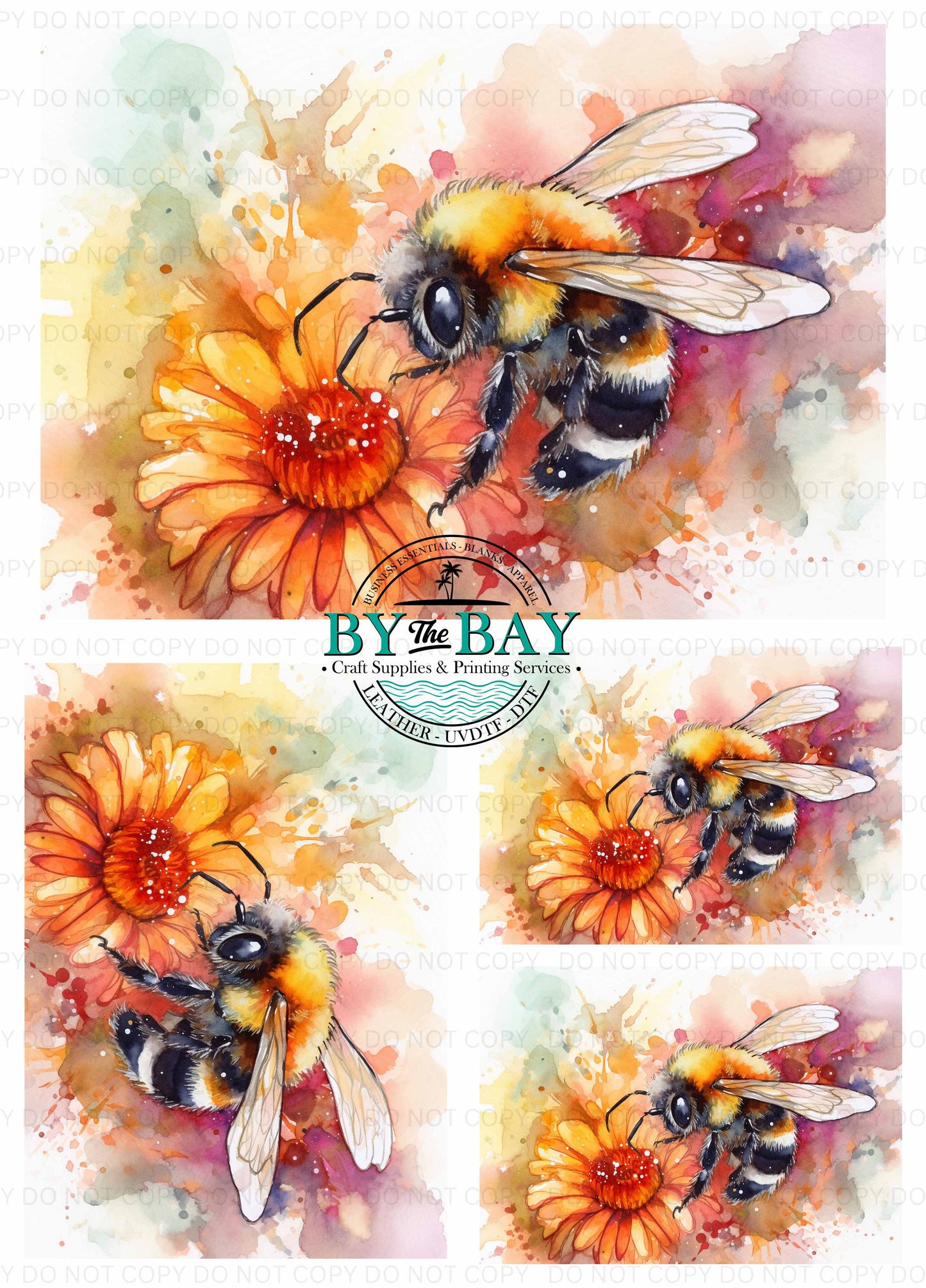Watercolour Bee Panel (Various Sizes)