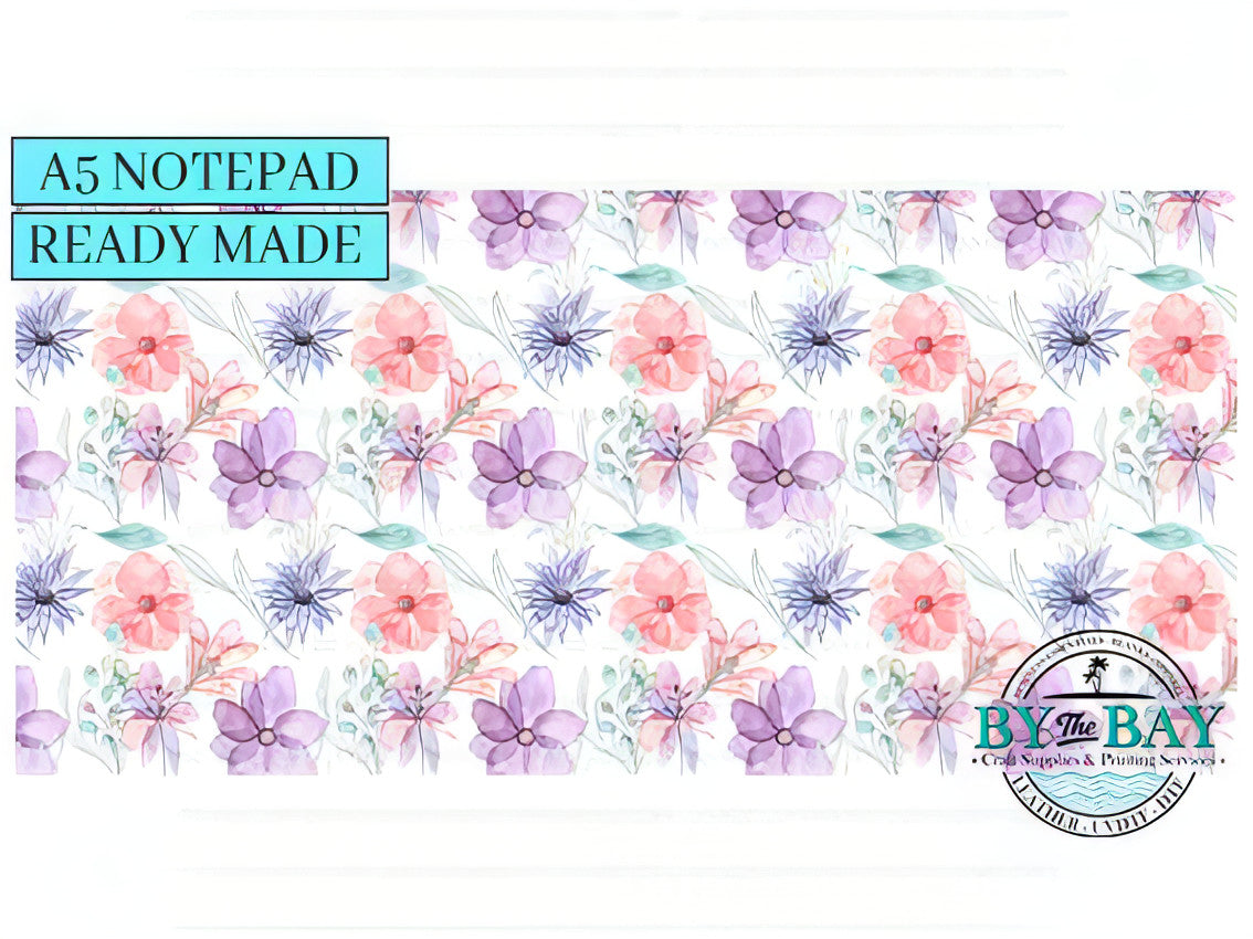 Watercolour Flowers - Ready made notepad Cover (Notepad & Pocket options available)