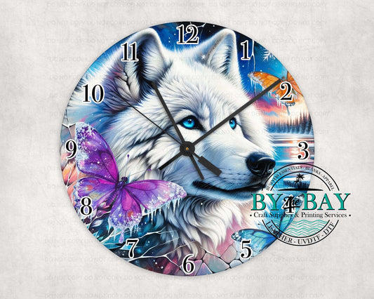 Winter Wolf Clock