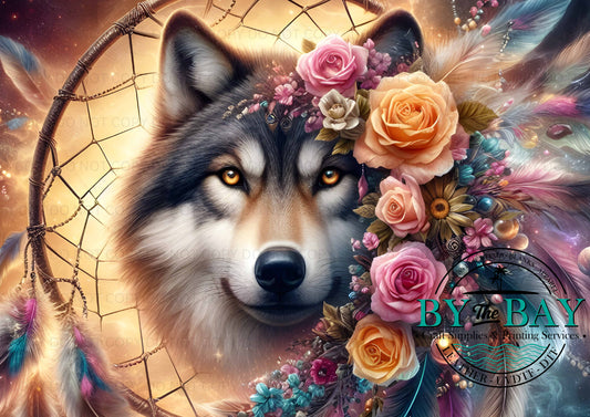 Wolf Rose Dreamcatcher Bag Panel