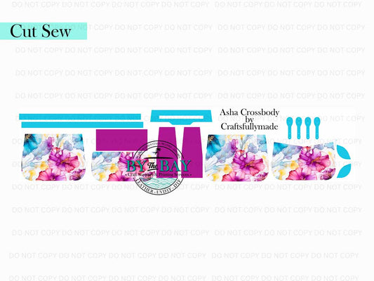 Alcohol Ink Flowers  Asha Crossbody (Cut Sew Panel)