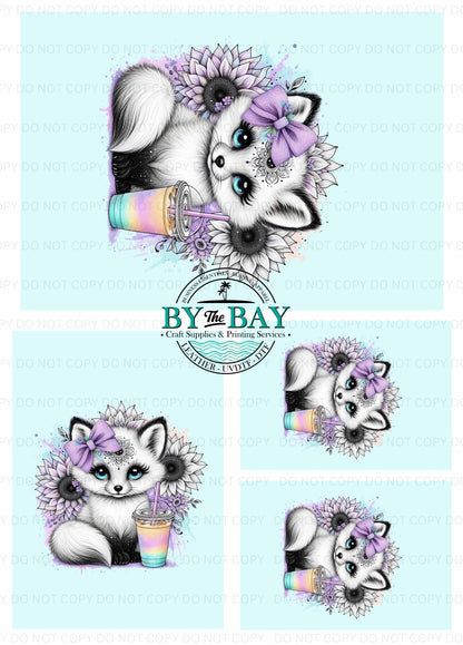 White Fox Blue Panel (Various Sizes)