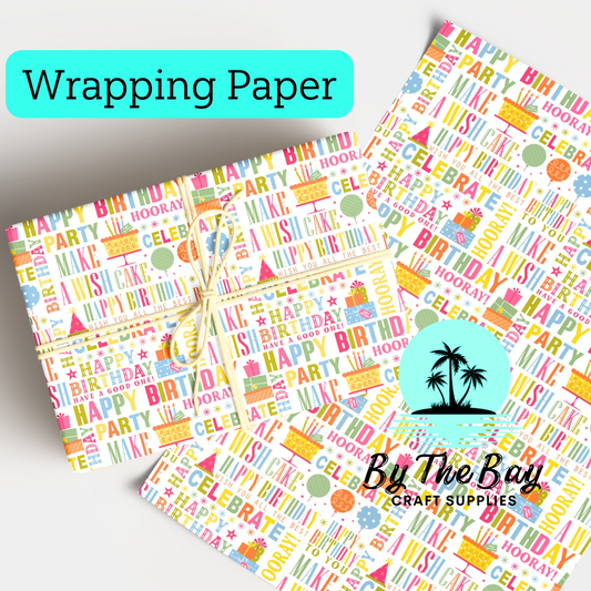 Happy Birthday Block Wrapping Paper