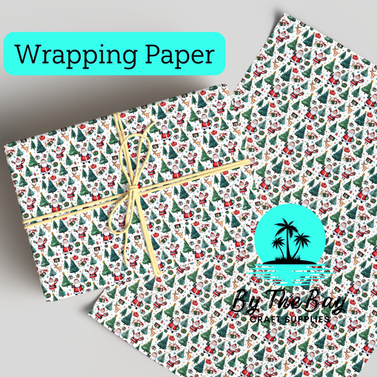 Santa Tree Wrapping Paper