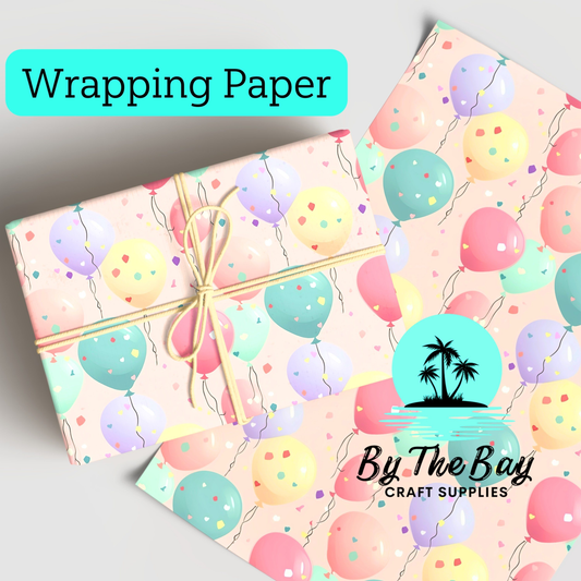 Confetti Balloons Wrapping Paper