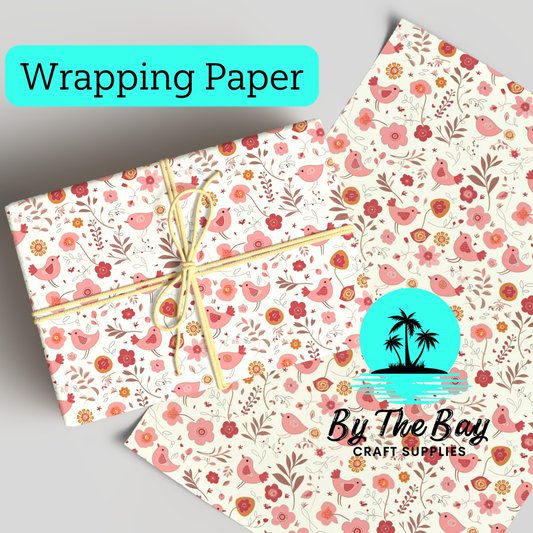 Pink Birds Wrapping Paper