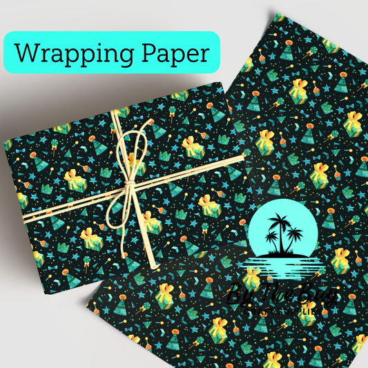 Green Birthday Wrapping Paper