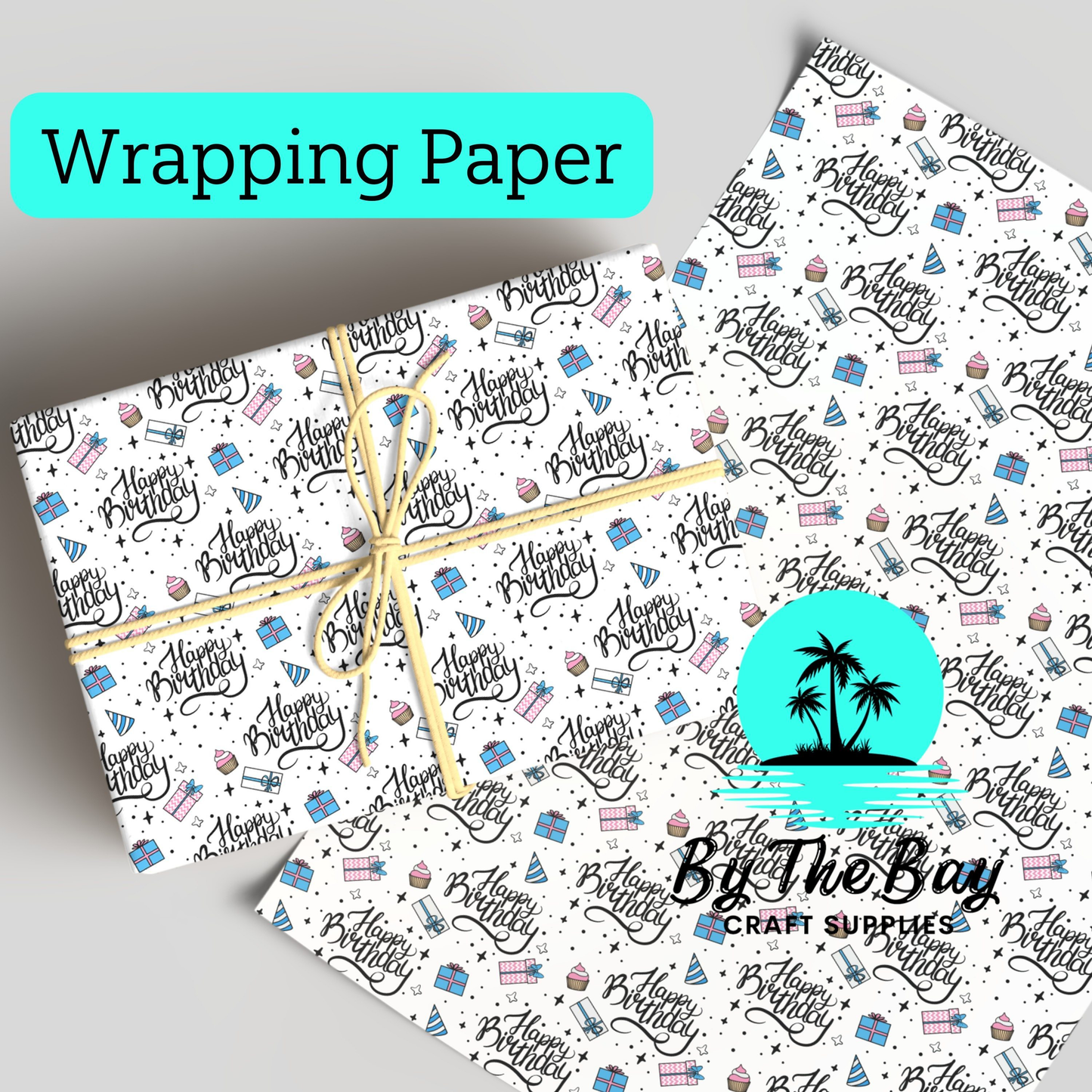 Happy Birthday Cupcake Wrapping Paper