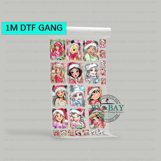 Princess Christmas Pre-designed 1m DTF Gang Sheet