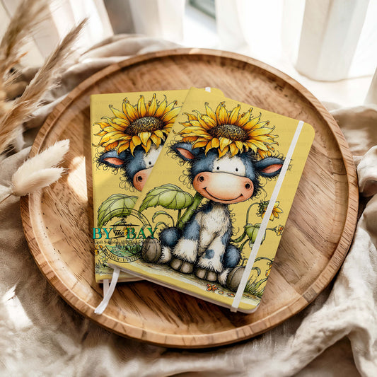 Yellow Sunflower Cow A6 (Ready made & DIY Notepad options available)