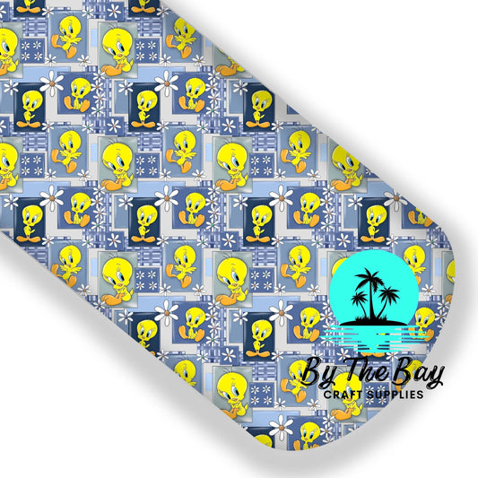 Yellow Bird Patches Faux Leatherette