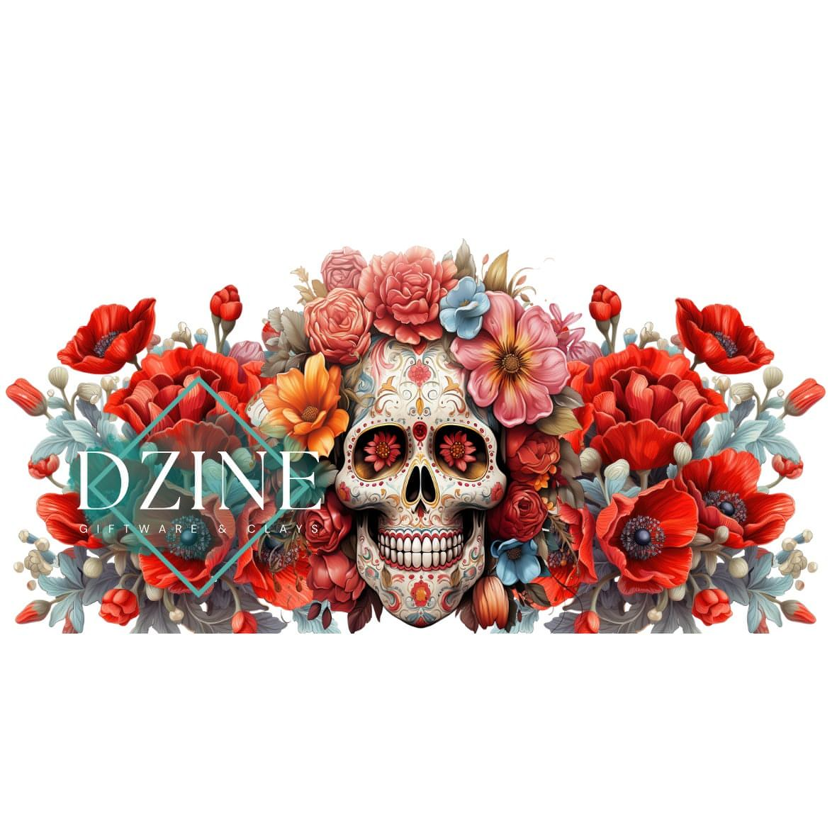 Red Floral Skull