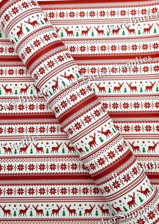 Roll - Christmas Sweater Faux Leather - Bare Butler Faux Leather Supplies 