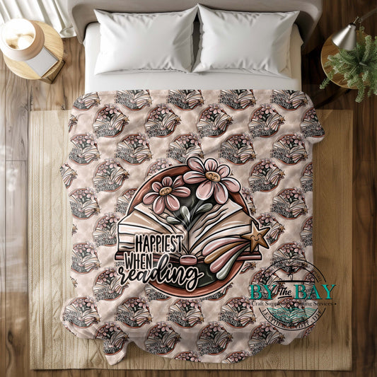 Happiest when reading Squish Minky Blankets (Various Sizes)