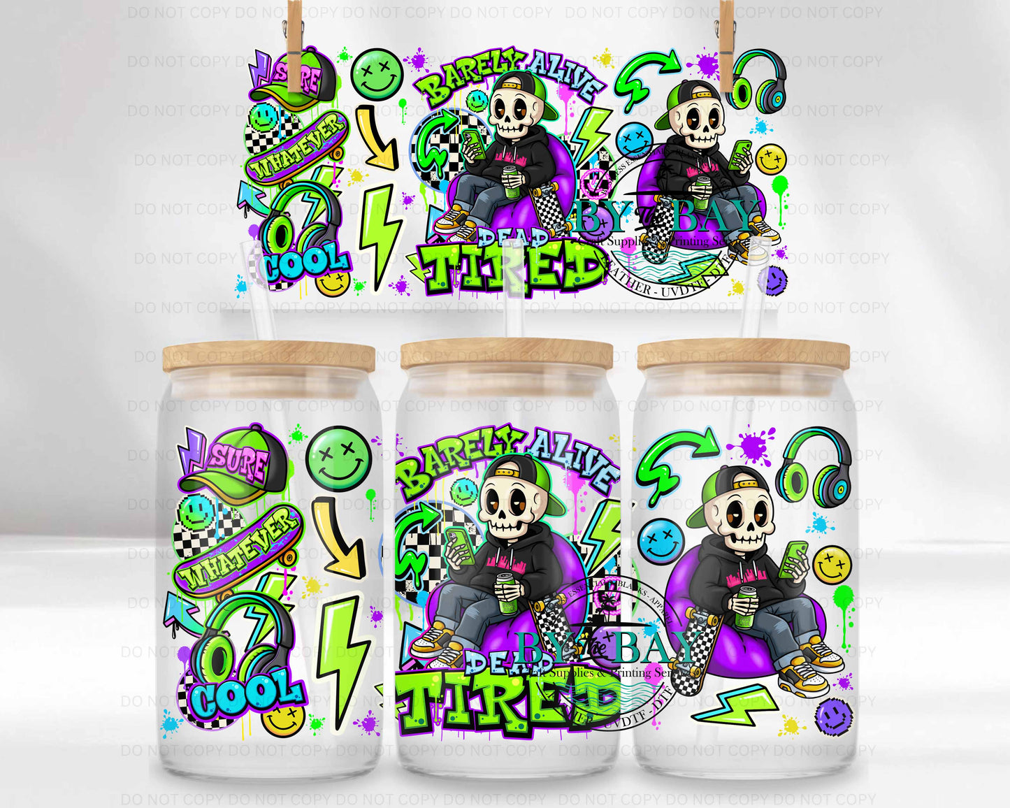 Dead Tired 16oz UVDTF Wrap