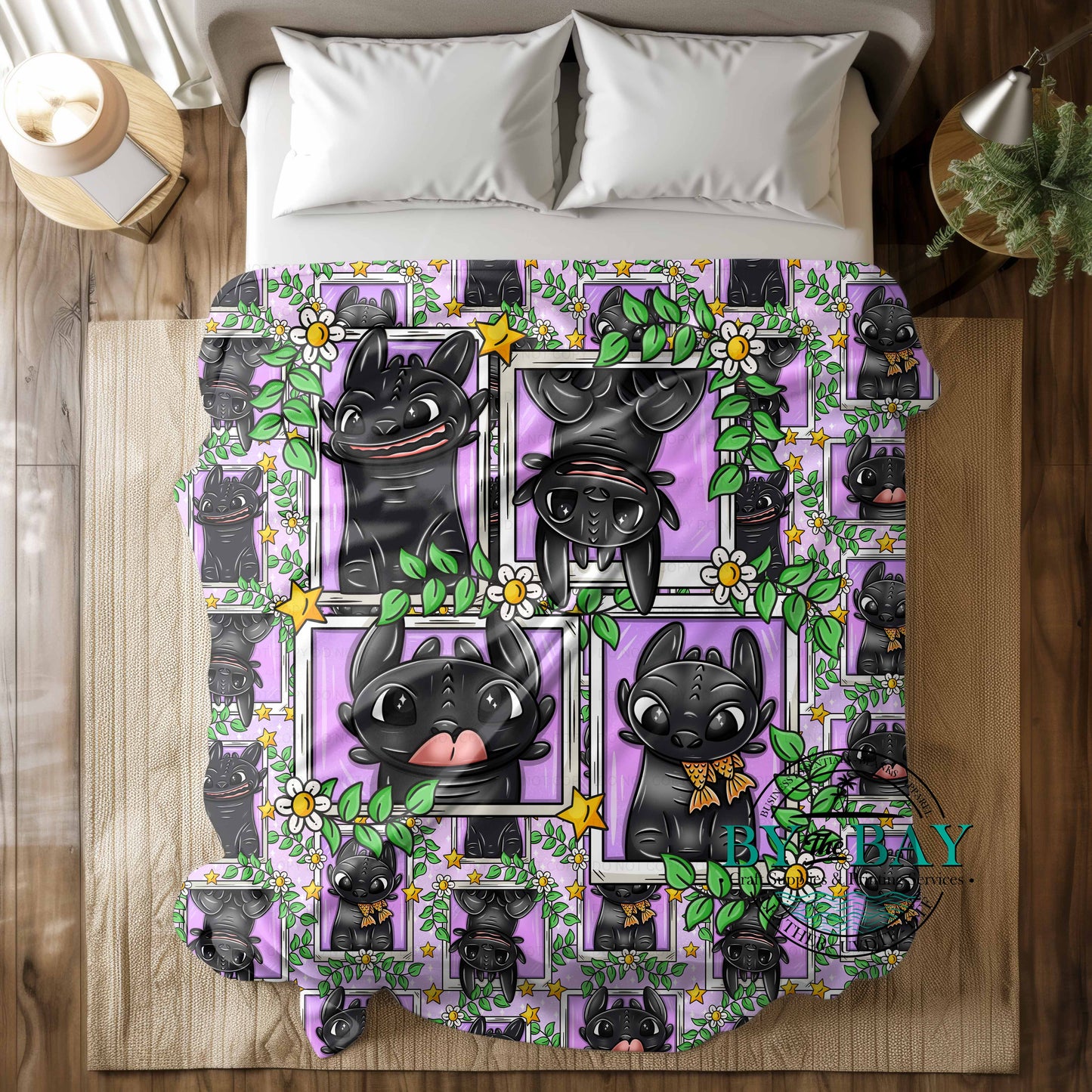 Dragons Purple Squish Minky Blankets (Various Sizes)