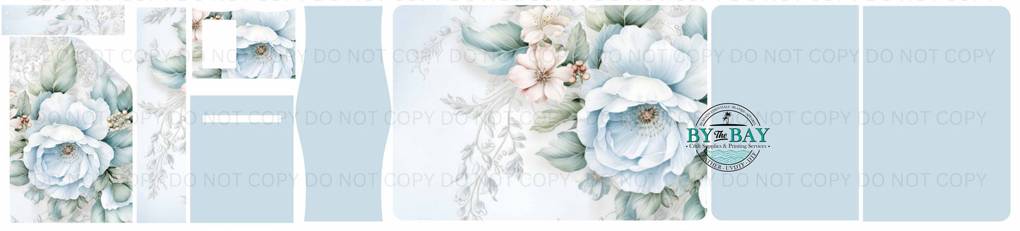 Dusty Blue Flower Daydream Notepad Cut Sew Panel