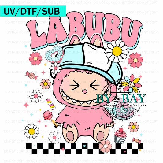 Monster pink blue hat