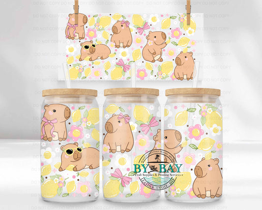 Lemon Capybara 16oz UVDTF Wrap