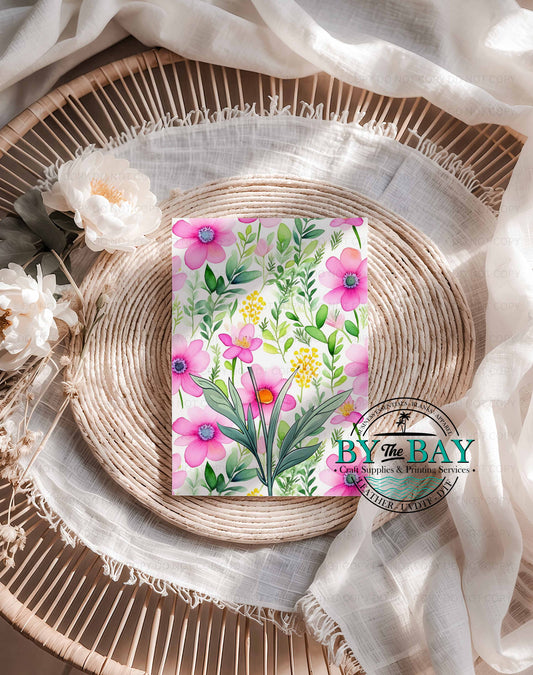 Pink Flower Candle Melt Cards