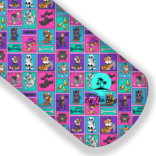 Tiled Paw Halloween Pink line