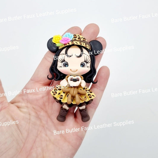 Safari Girl & Monkey - Bare Butler Faux Leather Supplies 