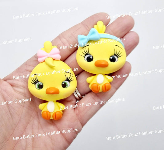 Yellow Chick Pink or Blue - Bare Butler Faux Leather Supplies 