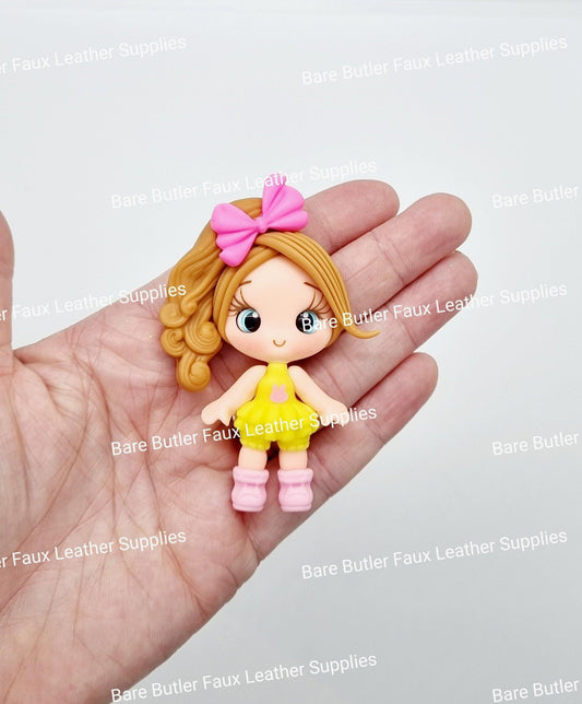Easter Girl wearing a yellow bunny dress - Bare Butler Faux Leather Supplies 