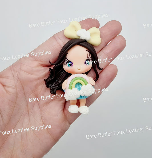 Girl Holding Rainbow - Bare Butler Faux Leather Supplies 