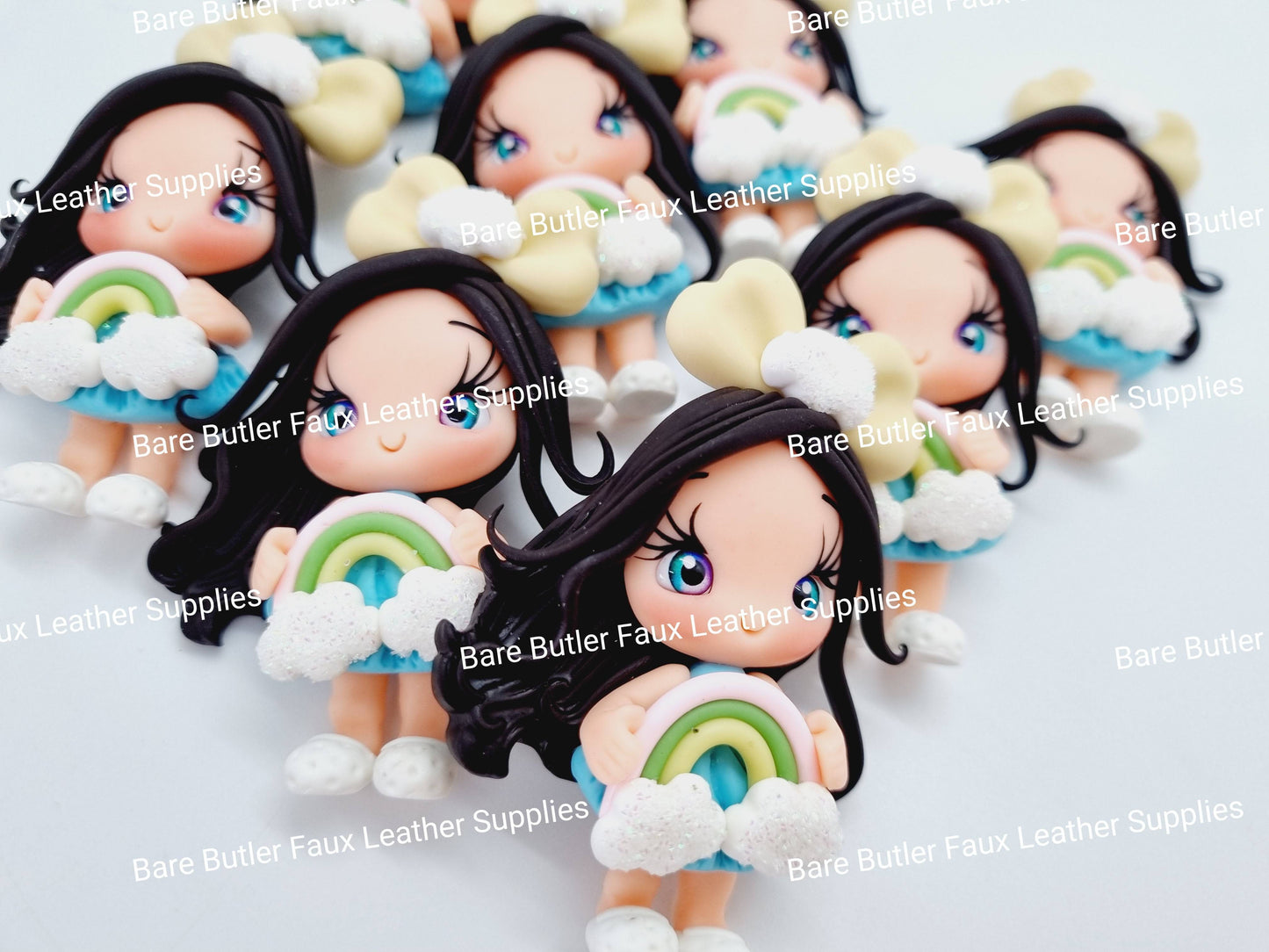 Girl Holding Rainbow - Bare Butler Faux Leather Supplies 